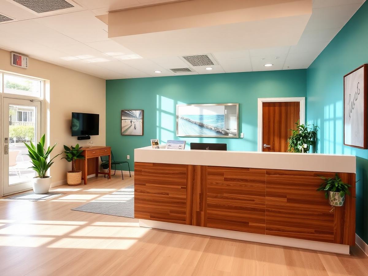 Front desk and reception area of our Redondo Beach dental office